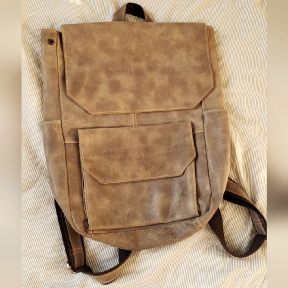 Leather backpack indie designer bag